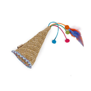 All for Paws Cat Toy Whisker Fiesta Cone Hat Brown (27cm)