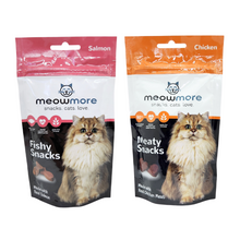 Load image into Gallery viewer, Meowmore Snacks - Meaty or Fishy  Cat Treats - 35g
