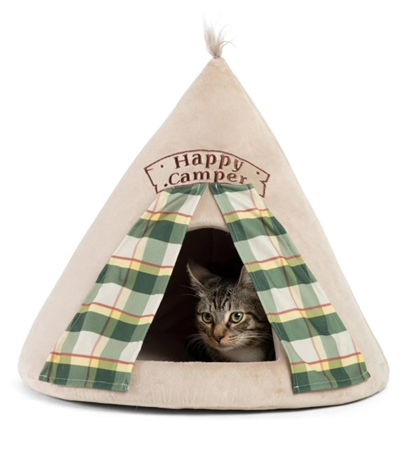 Meow Hut Happy Camper Cat Bed for pets up to 7kg (Medium)