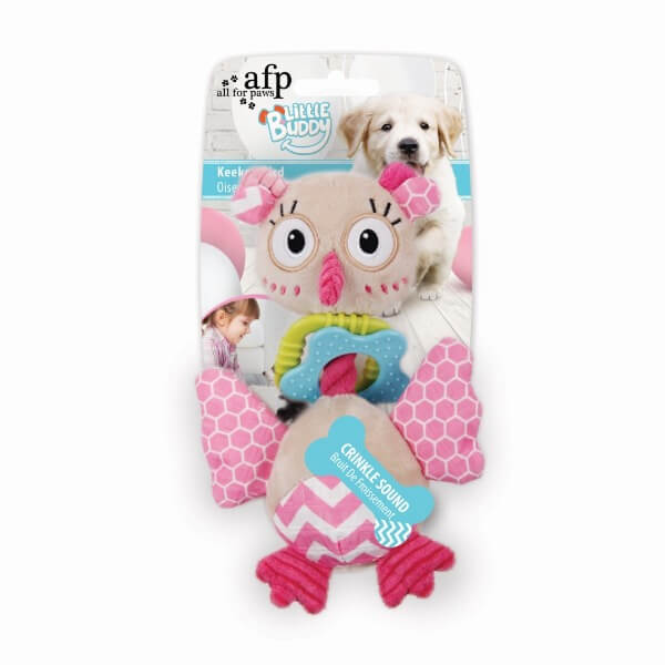 All For Paws Dog Toy Little Buddy KeeKee Bird Pink (25cm x 14cm)