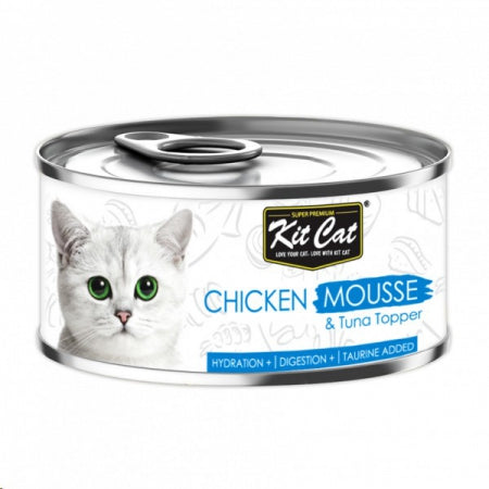 Kit Cat Chicken Mousse & Tuna Topper - 80g