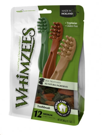 Whimzees Toothbrush Medium 12pc Value Bag