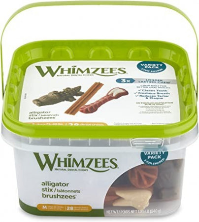 Whimzees Treat Variety Tub Large 56pc (small to medium dogs)