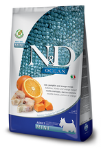 Load image into Gallery viewer, FARMINA N&amp;D OCEAN  Grain-Free Adult Dog Food for All Breeds: Cod, Pumpkin &amp; Orange Recipe
