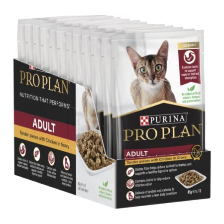 PRO PLAN Feline Adult Wet Chicken in Gravy 12 x 85g