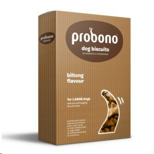 PROBONO Dog Biscuits:  Biltong Biscuits for Small or Large Dogs  - 1kg