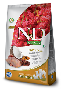 FARMINA N&D Quinoa Grain-Free Adult Dog Food for All Breeds: Skin and Coat Quail recipe