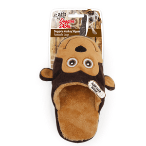 All For Paws Dog Toy Doggie's Monkey Slipper Brown (15cm x 21cm)