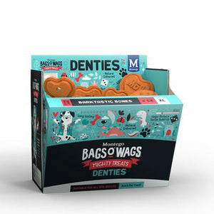 DENTIES Bones Montego Bags O' Wags Treats: X-Large - 12 Pieces