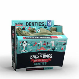 DENTIES Tooth Montego Bags O' Wags Treats: Large 480g (8 pieces) or 16 pieces