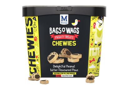 BAGS O' WAGS: Montego Treats  DELIGHTFUL PEANUT BUTTER PAWS  120g, 500g, 1.5kg