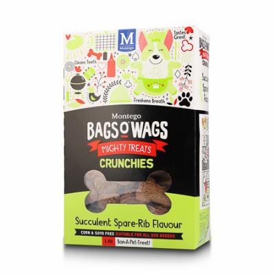 Montego Bags O' Wags Crunchies Spare Ribs Dog Biscuits - 1 kg