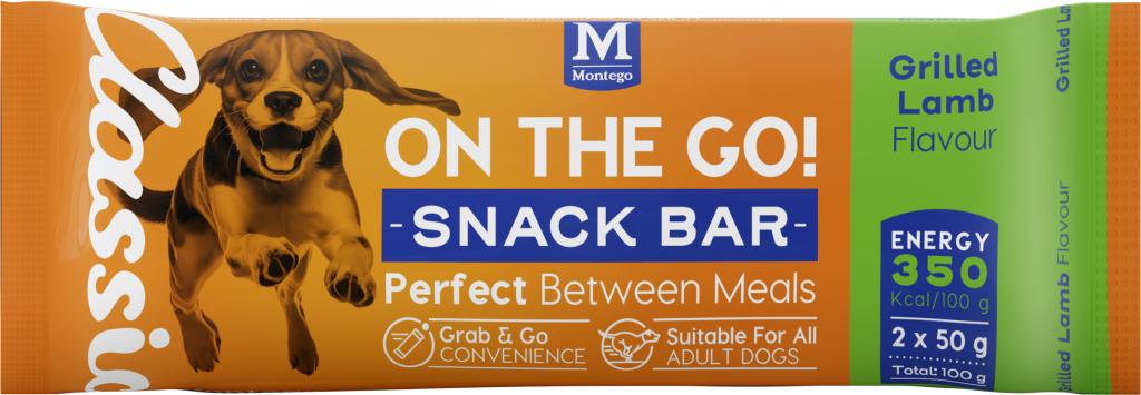 ON THE GO SNACK BAR Grilled Lamb Flavour! Montego Dog Treats 1x100g