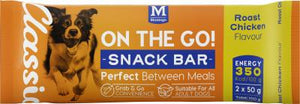 ON THE GO SNACK BAR Roast Chicken Flavour! Montego Dog Treats 1x100g