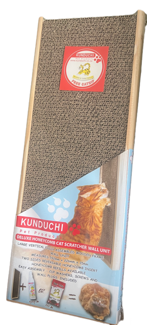 Deluxe Honeycomb Cat Scratcher Wall Unit  59.2cm x 22.6cm x 3.5cm