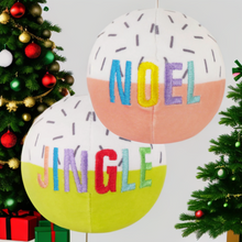 Load image into Gallery viewer, Two Festive Plush Ball Duo Dog Toys  (Diameter 10cm)
