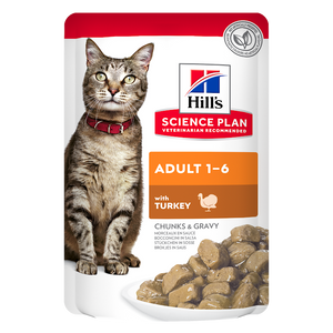 Hills Science Plan Adult Turkey Pouch Box 12 x 85g pouches - NEW!