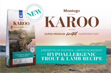 Load image into Gallery viewer, Montego KAROO Adult All Breed Adult Cat Food - Trout &amp; Lamb - 4kg or 10kg
