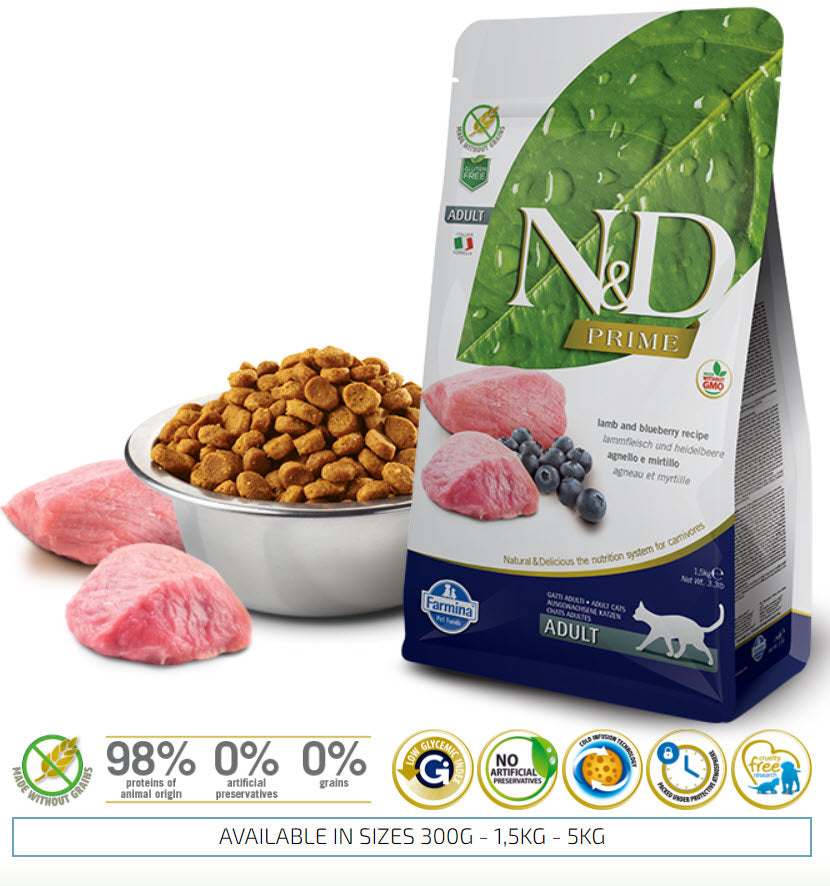 Buy Farmina Dry Food - N&D Prime Cat Lamb & Blueberry Adult at